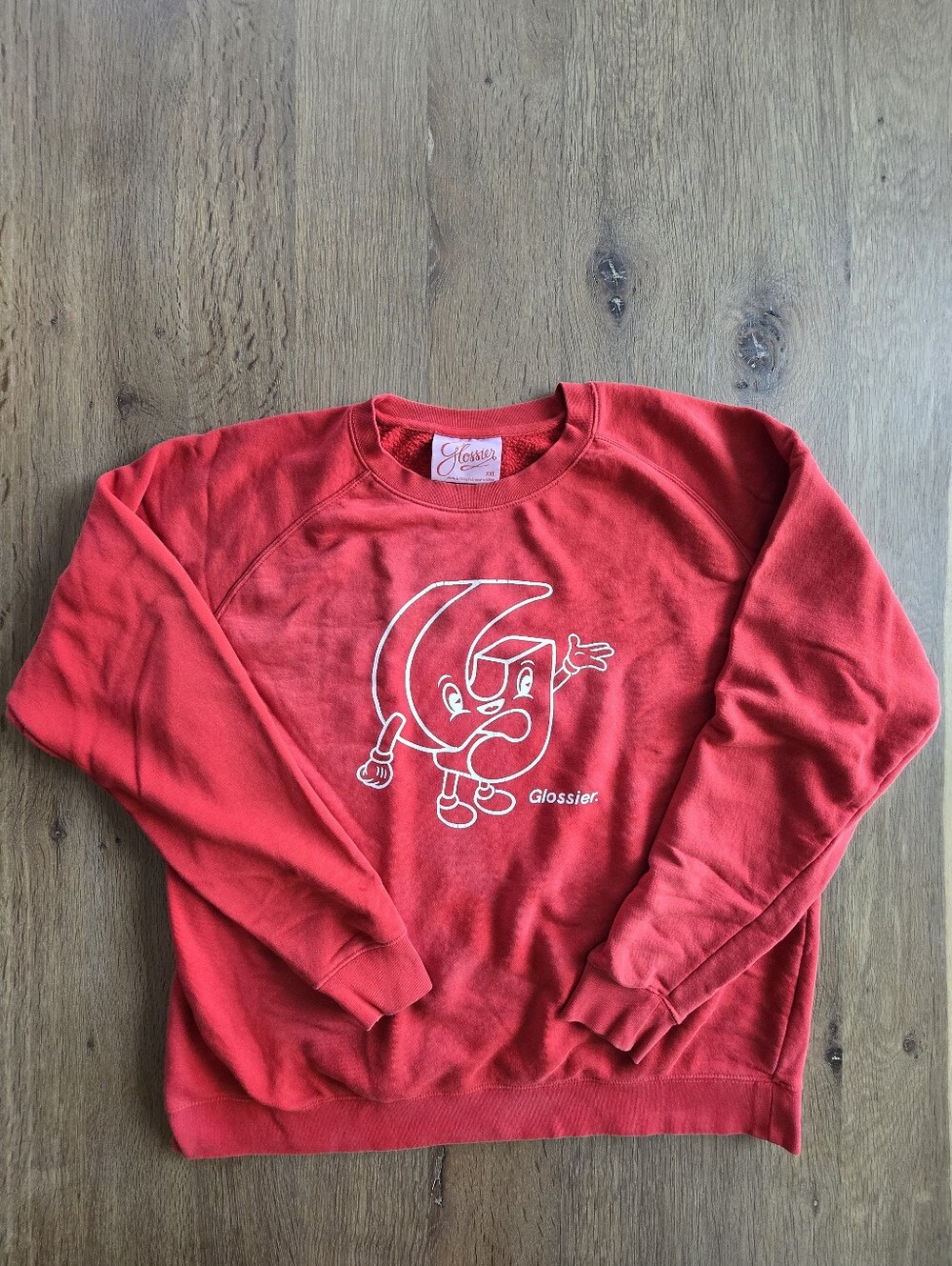 Glossier G Pal Red Graphic Crewneck Sweatshirt XXL Limited Edition
